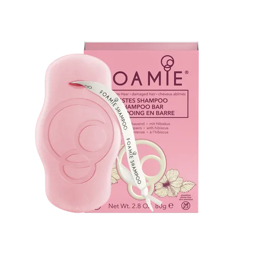 Foamie Hibiscus Shampoo Bar (Stały szampon w kostce z hibiskusem do włosów zniszczonych)