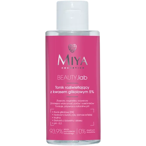 Miya Cosmetics Beauty.lab, Tonik rozświetlający z kwasem glikolowym 5%