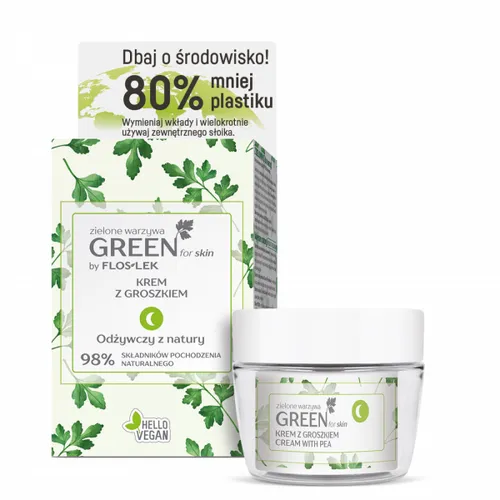 Floslek Green for Skin, Krem z groszkiem na noc `Zielone warzywa`