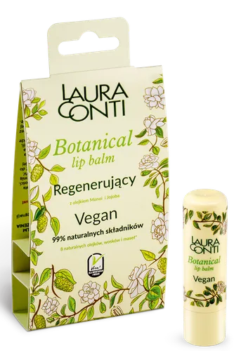 Laura Conti Botanical Lip Balm, Regenerujący z olejkiem monoi i jojoba - 3