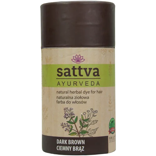 Sattva Ayurveda Natural Herbal Dye Dark Brown (Naturalna ziołowa farba do włosów `Ciemny brąz`)