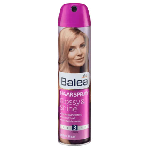 Balea Glossy & Shine Haarspray (Utrwalający i nabłyszczający lakier do włosów)