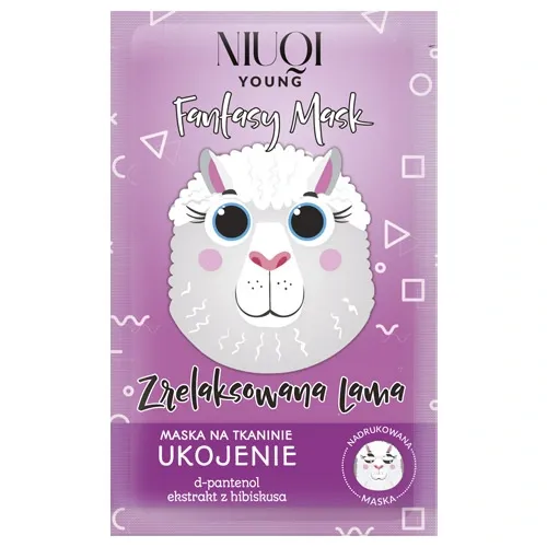 Niuqi Young Fantasy Mask,  Maska na tkaninie na ukojenie `Zrelaksowana lama`