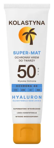 Kolastyna Hyaluron Super Mat, Ochronny krem do twarzy SPF 50