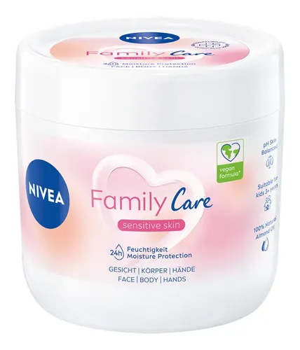 Nivea Family Care, Sensitive Skin Moisture Protection, Face, Body & Hands Cream (Lekki krem nawilżający do ciała , dłoni i twarzy)
