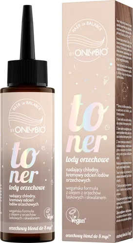 OnlyBio Hair In Balance, Lody Orzechowe, Toner nadający chłodny, kremowy odcień lodów orzechowych