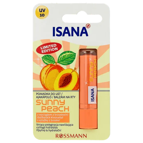 Isana Sunny Peach, Pomadka pielęgnacyjna do ust