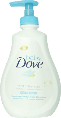 Dove Baby, Rich Moisture, Emulsja do mycia ciała i włosów