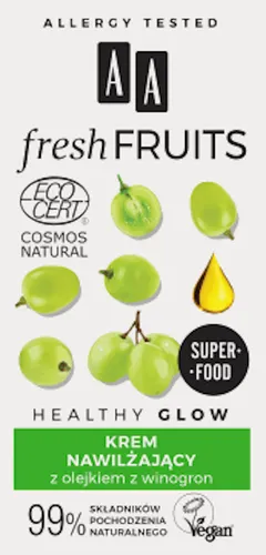 AA Fresh Fruits, Krem nawilżający z olejkiem z winogron