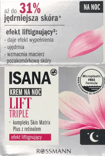 Isana Lift Triple, Nachtcreme (Krem liftingujący na noc)