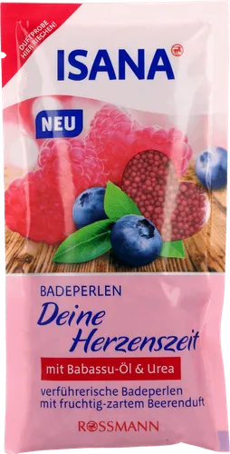 Isana Deine Herzenszeit, Badeperlen mit Babassu-Ol & Urea (Perełki do kąpieli z olejkiem babassu i mocznikiem `Berry Heart`) - 2