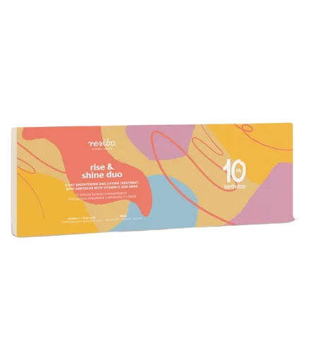 Resibo Rise & Shine Duo, 5-Day Brightening and Lifting Treatment with Ampoules with Vitamin C and DMAE (5-dniowa kuracja rozświetlająco-liftingująca ampułkami z witaminą C i DMAE)