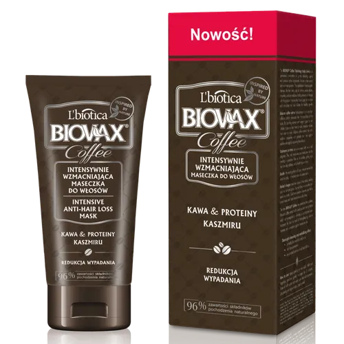 L'biotica Biovax Coffee, Intensywnie wzmacniająca maseczka do włosów