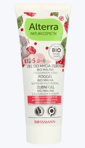 Alterra Kids, Żel do mycia zębów dla dzieci 0-6 lat `Malina Bio`