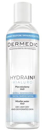 Dermedic Hydrain 3 Hialuro, Płyn micelarny H2O - 2