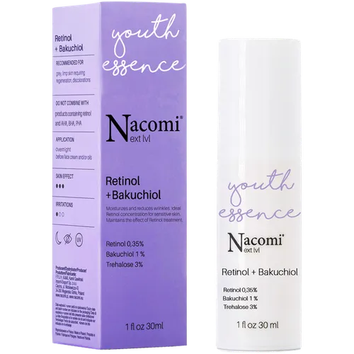 Nacomi Next Lvl, Youth Essence Retinol + Bakuchiol Serum (Serum z retinolem i bakuchiolem)