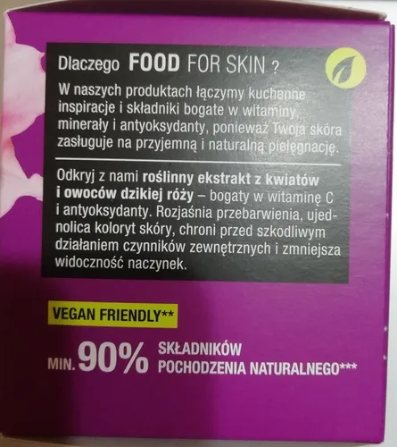 Cien Food for Skin, Krem do twarzy przeciwzmarszczkowy na noc `Odmłodzenie z dziką różą` - 2