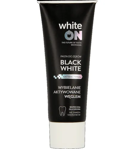 WhiteON Black White Antibacterial, Pasta do zębów `Wybielanie aktywowane węglem`