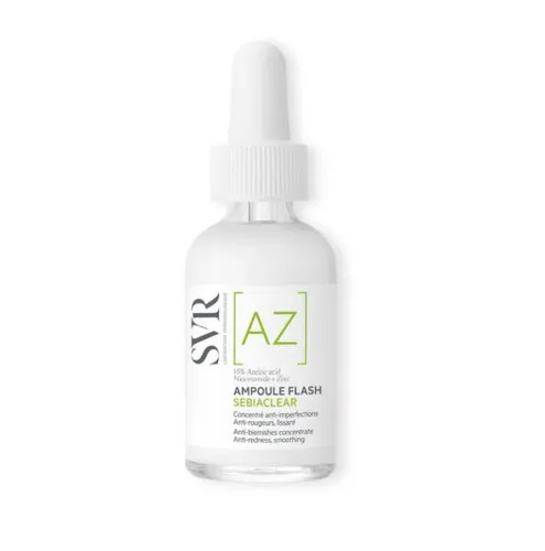 SVR Sebiaclear, Ampoule AZ Flash (Wygładzające serum z kwasem azelainowym redukujące niedoskonałości i zaczerwienienia)