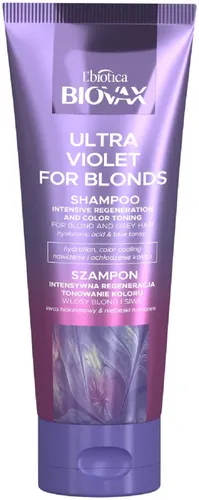 L'biotica Biovax Ultra Violet for Blonds, Regeneracja i Nawilżenie, Tonowanie koloru, Szampon do włosów blond i siwych - 2