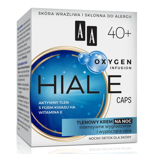 AA Oxygen Infusion, Hial E Caps, Tlenowy krem na noc 40+