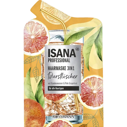 Isana Professional,  3in1 Haarmaske Durstlöscher mit Bambuswasser & Pink Grapefruit (Maska do włosów 3 w 1)