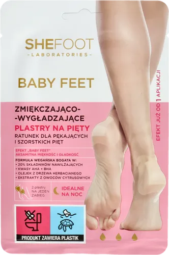 SheFoot Baby Feet, Zmiękczająco-wygładzające plastry na pięty