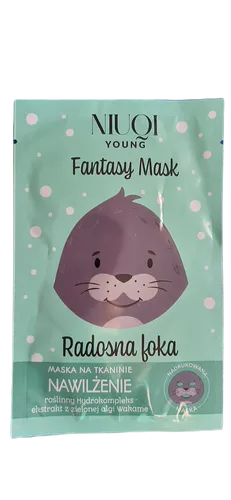 Niuqi Fantasy Mask, Maska na tkaninie nawilżenie `Radosna Foka` - 1