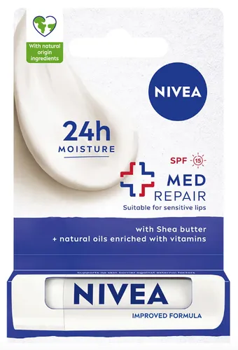 Nivea 24 H Moisture, Med Repair, Lip Blm SPF15 (Regeneracyjna pomadka do ust SPF15)