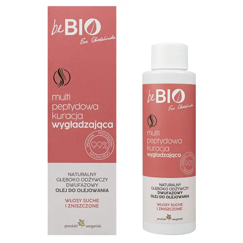 beBIO Multipeptydowa kuracja wygładzająca, Naturalny głęboko odżywczy olej do olejowania włosów z bio-peptydami