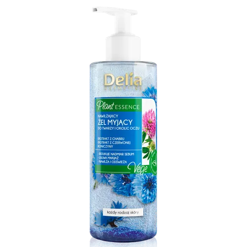 Delia Plant Essence, Nawilżający żel myjący do twarzy i okolic oczu