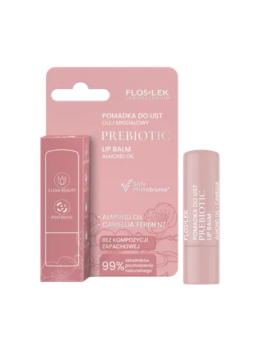 Floslek Prebiotic Lip Care, Olej Migdałowy, Prebiotyczna pomadka do ust