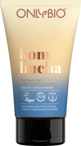 OnlyBio Kombucha, Matujący żel do demakijażu i mycia twarzy