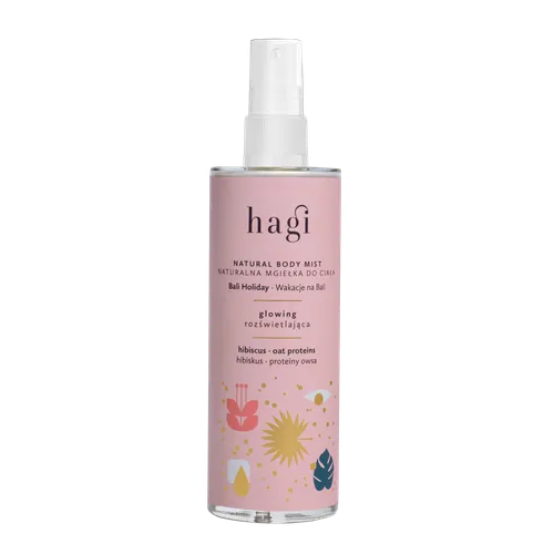 Hagi Natural Body Mist (Rozświetlająca mgiełka do ciała ze złotymi drobinkami `Wakacje na Bali`)