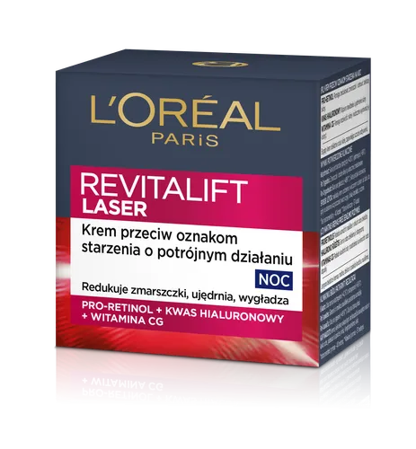 L'Oreal Paris Revitalift Laser, Krem przeciwzmarszczkowy na noc z pro-retinolem - 1