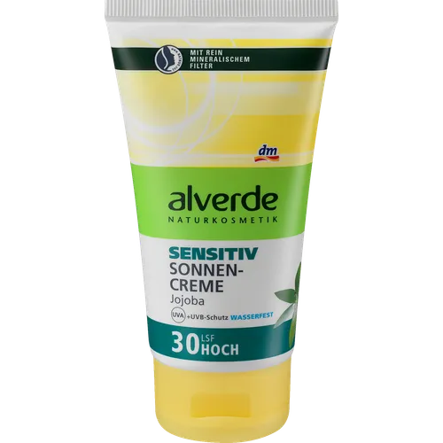 Alverde Sensitiv Sonnencreme Jojoba LSF 30 (Łagodny krem przeciwsłoneczny jojoba z filtrem LSF 30 - wysoka ochrona)