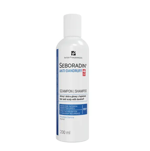 Inter Fragrances Seboradin, Anti-Dandruff, Szampon przeciwłupieżowy do włosów i skóry głowy z objawami łupieżu