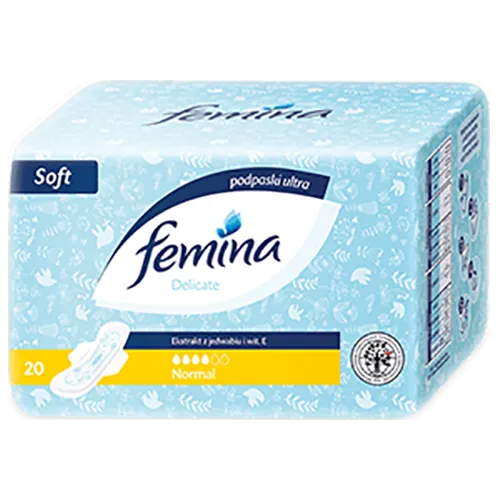 Femina Delicate Podpaski ultra z ekstraktem z jedwabiu i wit. E `Normal`