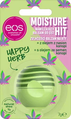 Evolution of Smooth (EOS) Moisture Hit Happy Herb Lip Balm (Nawilżający balsam do ust z olejem z konopi)