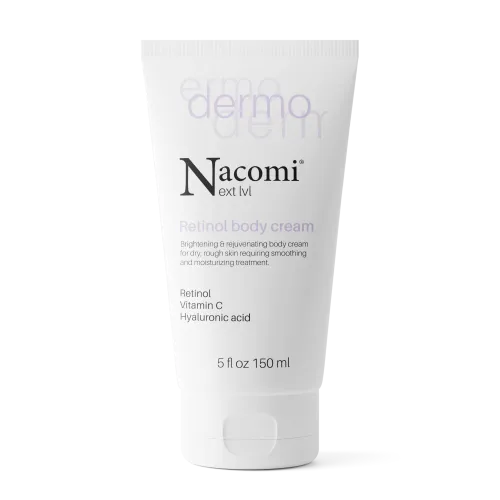 Nacomi Next Lvl Dermo,  Retinol Body Cream (Rozjaśniająco- odmładzający krem do ciała z retinolem i witaminą C)