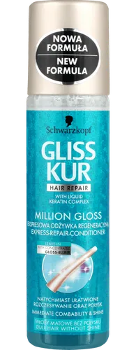 Schwarzkopf Gliss Million Gloss, Ekspresowa odżywka regeneracyjna do włosów zapewniająca świetlne refleksy