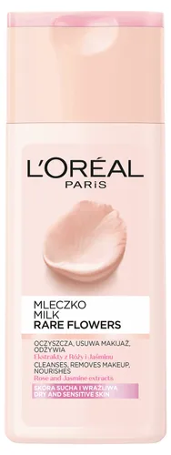 L'Oreal Paris Skin Expert, Rare Flowers, Milk (Mleczko oczyszczające z ekstraktami z róży i jaśminu skóra sucha i wrażliwa)