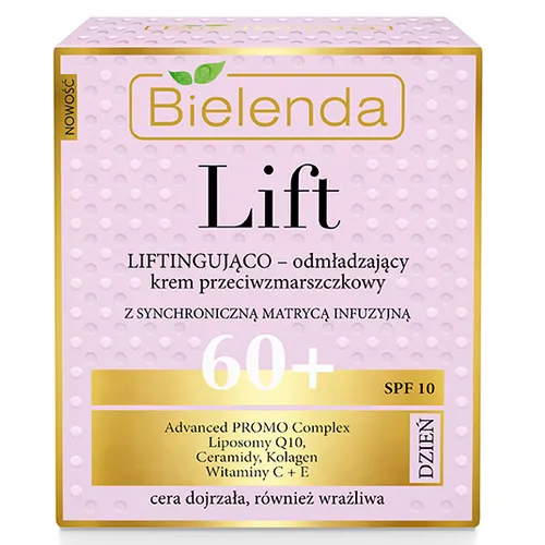 Bielenda Lift, Liftingująco - odmładzający krem przeciwzmarszczkowy 60+ na dzień SPF 10