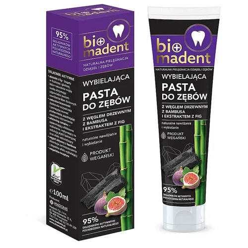 Bio Madent Wybielająca pasta do zębów z węglem drzewnym z bambusa i ekstraktem z fig