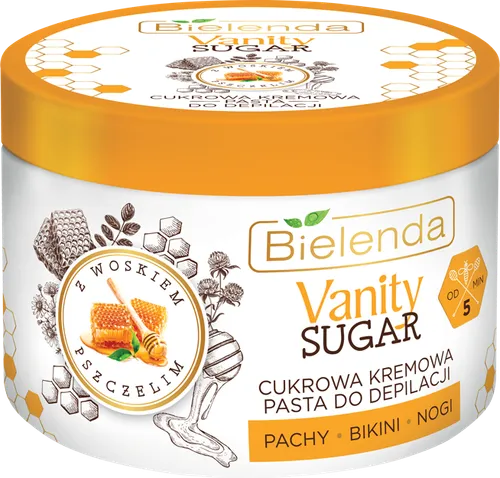 Bielenda Vanity Sugar, Cukrowa kremowa pasta do depilacji z woskiem pszczelim