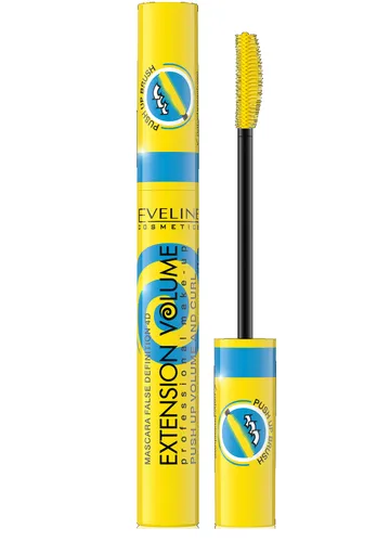 Eveline Cosmetics Extension Volume 4D False Definition, Push Up Volume and Curl (Tusz do rzęs podkręcający rzęsy oraz zwiększający ich objętość)