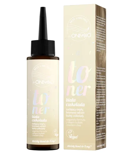 OnlyBio Hair In Balance, Biała Czekolada, Toner do włosów nadający ciepły, kremowy odcień białej czekolady