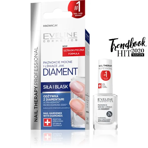 Eveline Cosmetics Nail Therapy Professional, Odżywka wzmacniająca z diamentami (stara wersja) - 4