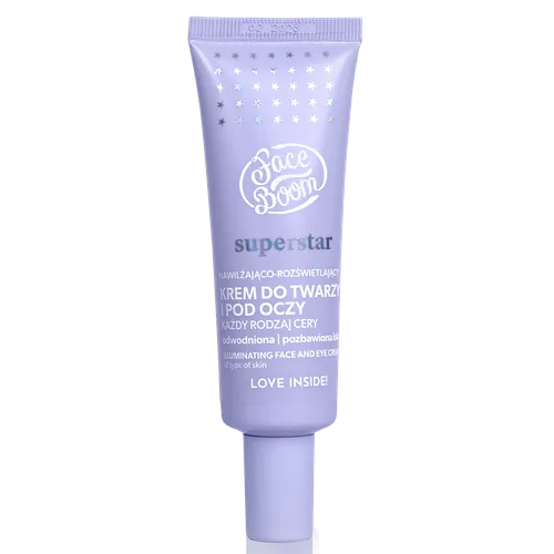 FaceBoom Superstar, Illuminating Face and Eye Cream (Nawilżająco - rozświetlający krem do twarzy i pod oczy 'Połyskliwy Debeściak')