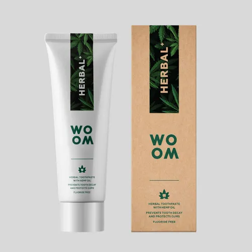 Woom Herbal + Toothpaste  (Naturalna organiczna pasta do zębów z ekstraktem z konopi dla ochrony dziąseł)